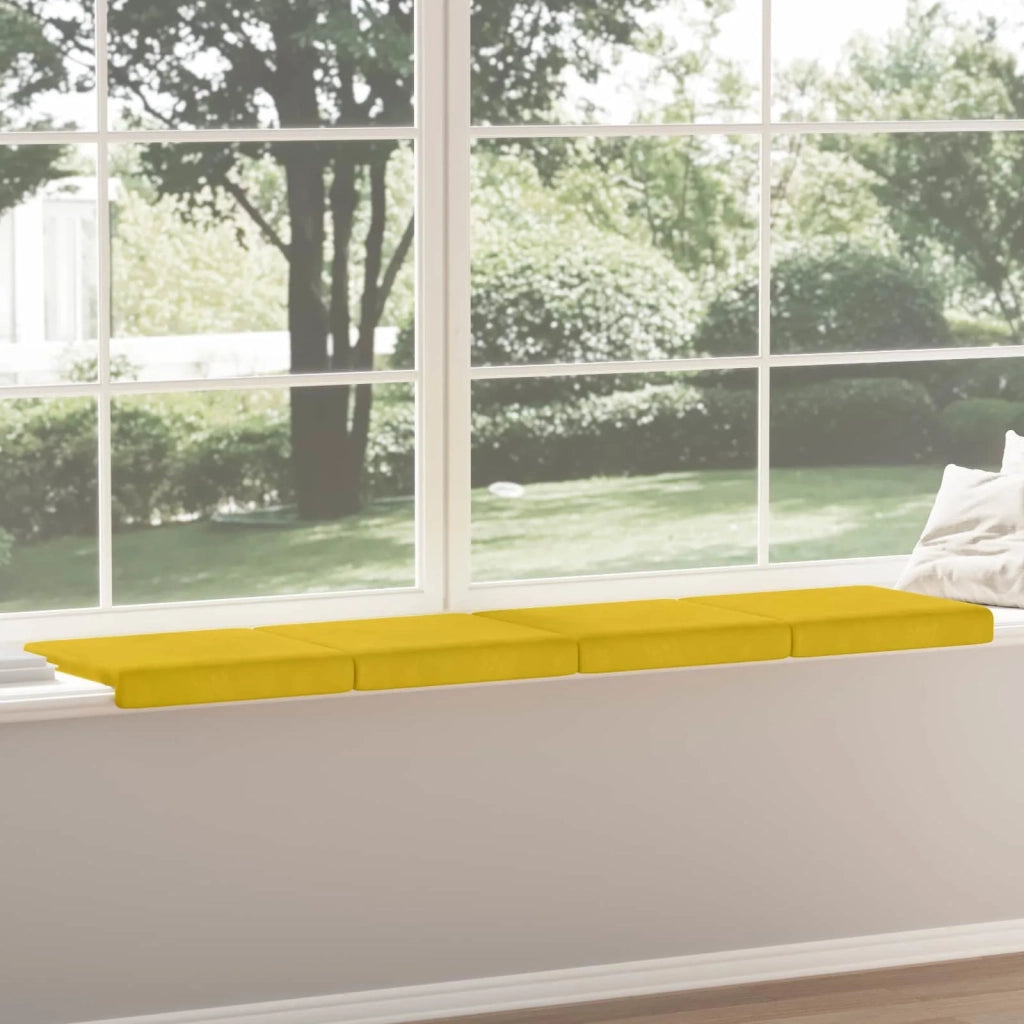 Cuscino per panchina 4 pcs Velluto Giallo Profondità 35 cm 42043105