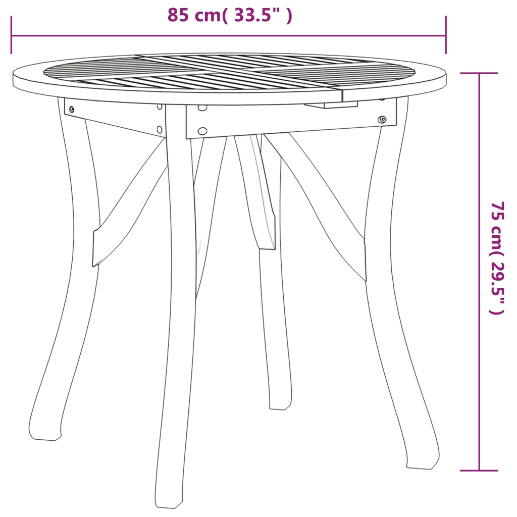 Set da Pranzo per Giardino 5 pz in Legno Massello di Acacia 3156855
