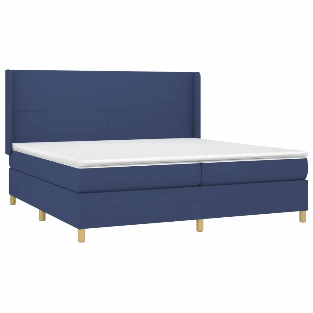 Letto a Molle Materasso e LED Blu 200x200cm in Tessuto 3138747