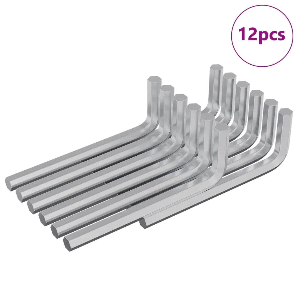 Chiave Esagonale 12 pz Argento 32 x 86 mm Acciaio CFW6568427