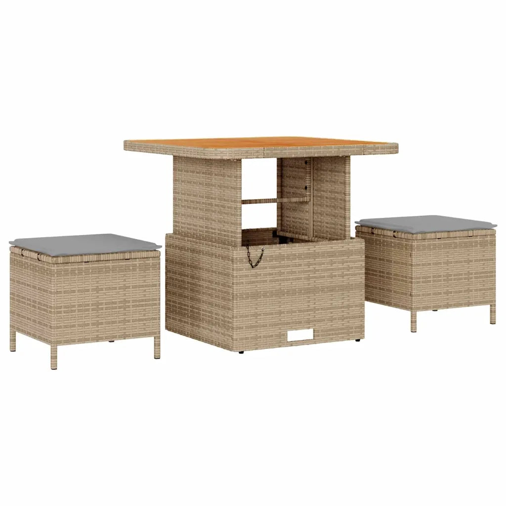Set Divano da Giardino 8 pcs Beige e Grigio Chiaro polyrattan