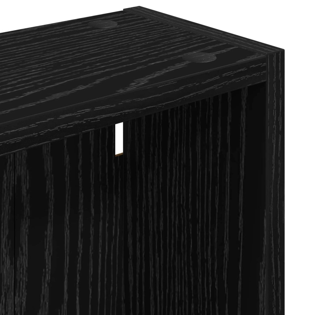 Armadio da Bagno | Mobile da Bagno a muro Rovere Nero 40 x 14 x 70 cm