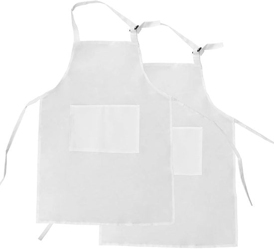 Asciugamani per bambini per cucina - realizzati con tessuto in poliestere ecologico - con maniche - 2 pezzi - adatti per cucina/pittura - dimensioni 62 x 46 cm