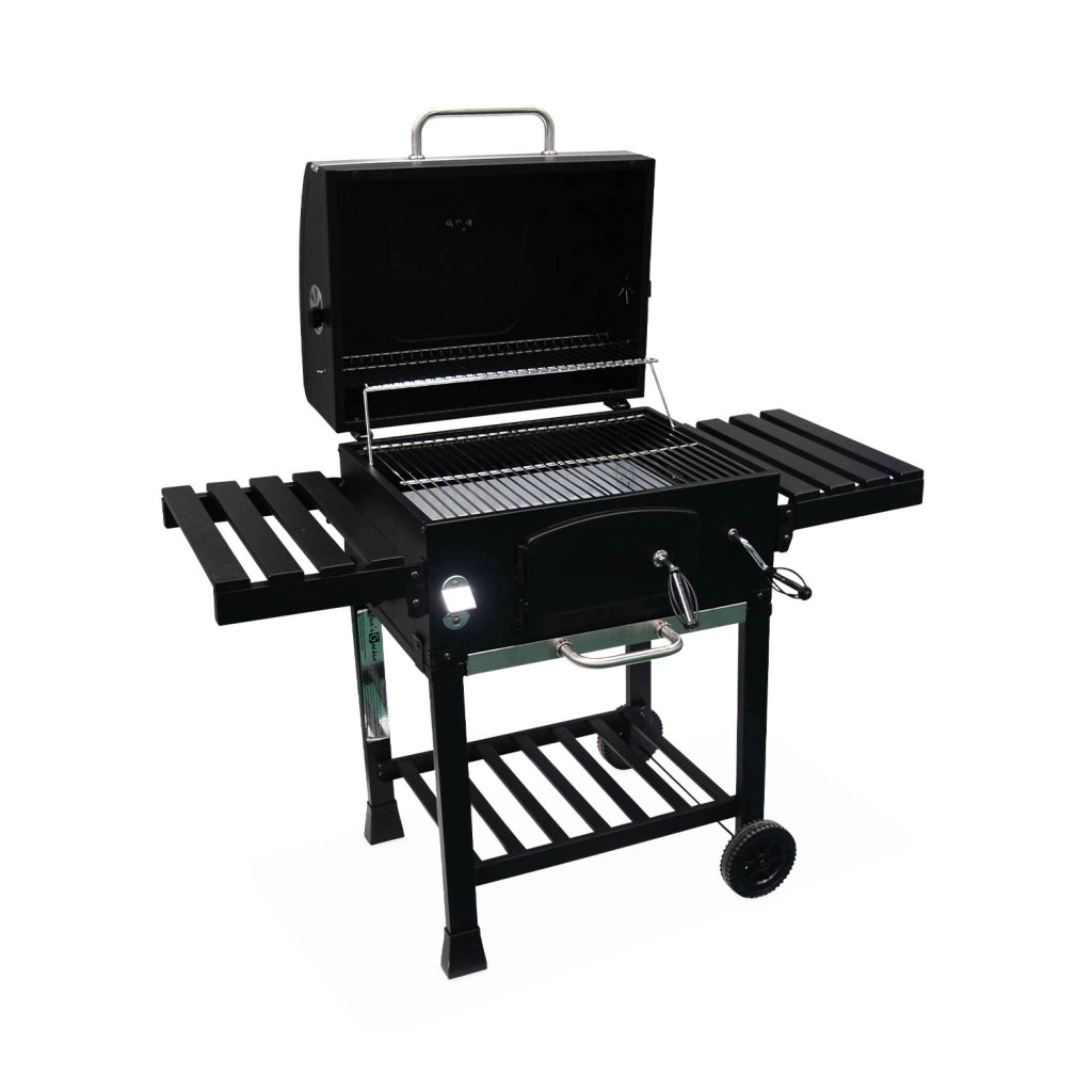 Barbecue a carbonella grill + affumicatore, nero