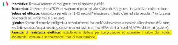 Asciugamani elettrico a parete Tornado Protech BF in plastica bianco
