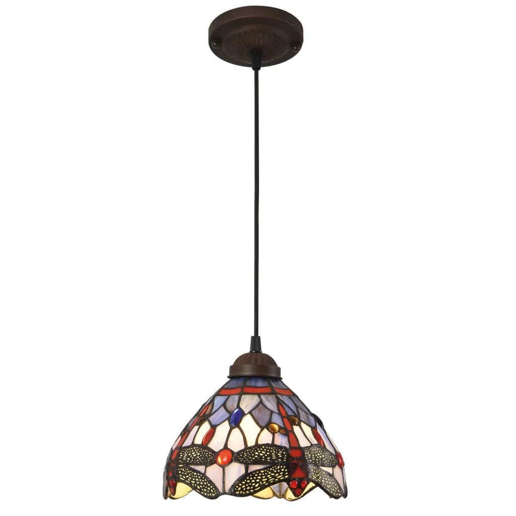 LÚZETE - LAMPADA DA SOFFITTO A 1 LUCE 20 CM LIBELLULA TIFFANY