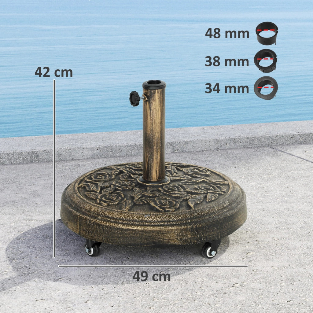 Base per Ombrellone con Ruote ¨C Minimal ¨C Bronce ?49x42 cm