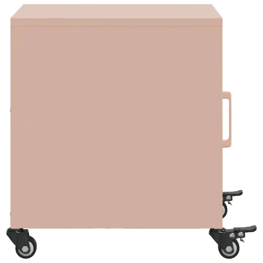 Comodino | Armadio da Notte | Mobiletto da notte Rosa 36x38,5x43,5 cm in Acciaio