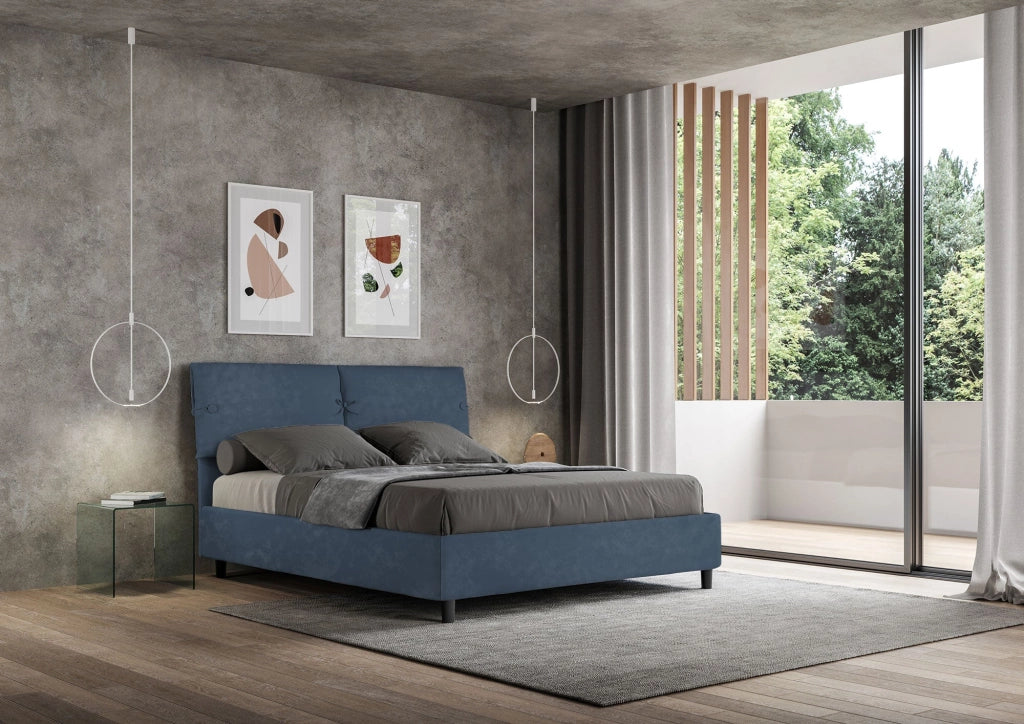 Letto Matrimoniale 160x190 cm Senza Rete Sleeper Blu