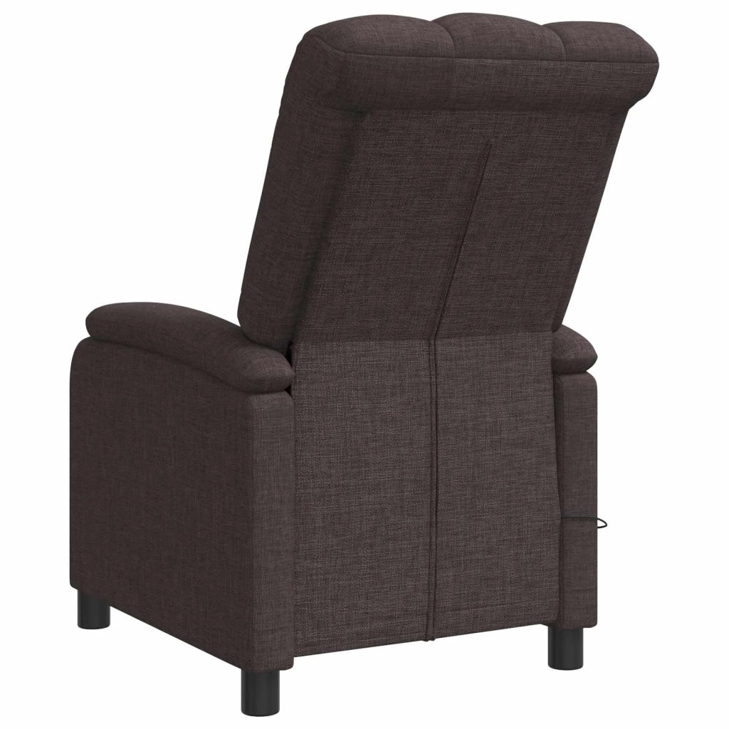 Poltrona Massaggiante Marrone Scuro Tessuto 42034973