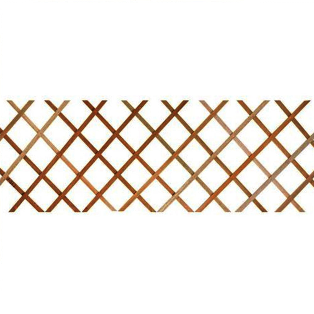 Trade Shop - Traliccio Rete Estensibile In Legno Scuro Per Parete Da Giardino Piante 100x200 -