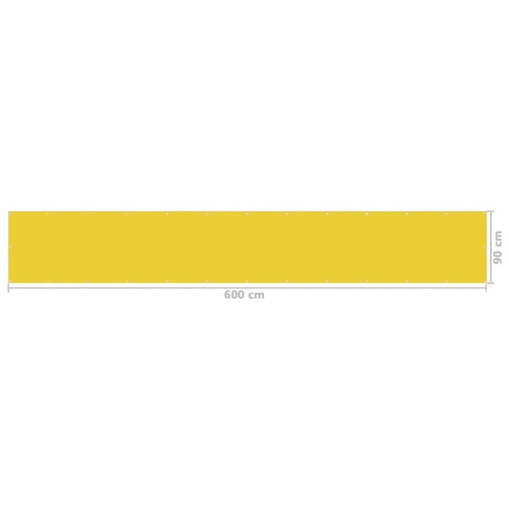 Schermo da balcone | Paravento da Balcone Giallo 90x600 cm in HDPE