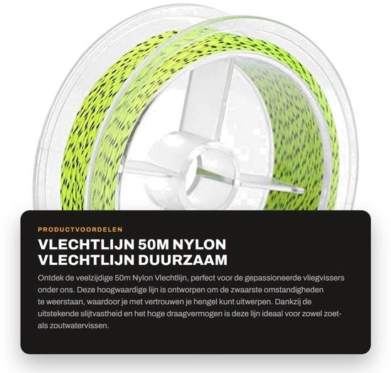 Laccio da pesca in nylon resistentente 50m - Gevoeligzza - Idoneo per acqua salata e dolce - 100% laccio intrecciato - Struttura robusta - Laccio da pesca