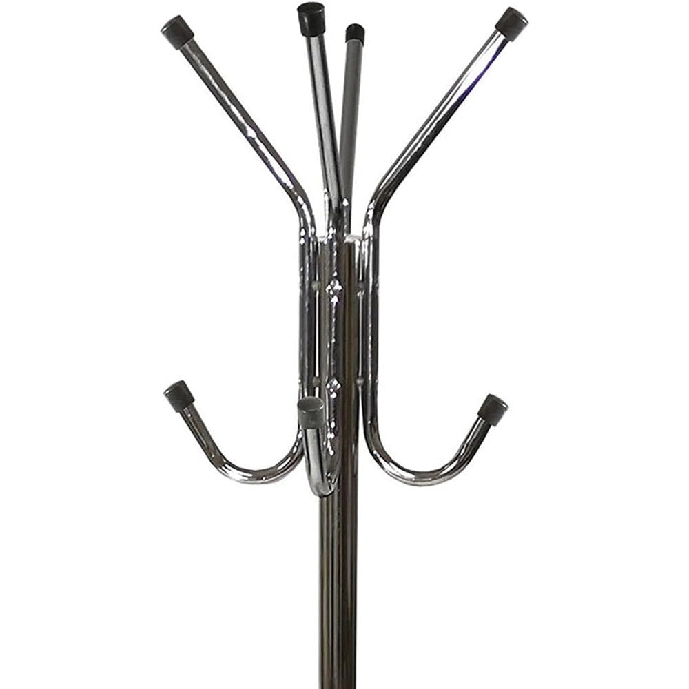 Trade Shop - Appendiabiti Da Terra 170 Cm Attaccapanni 11 Ganci Cromato Piantana Appendi Abiti -