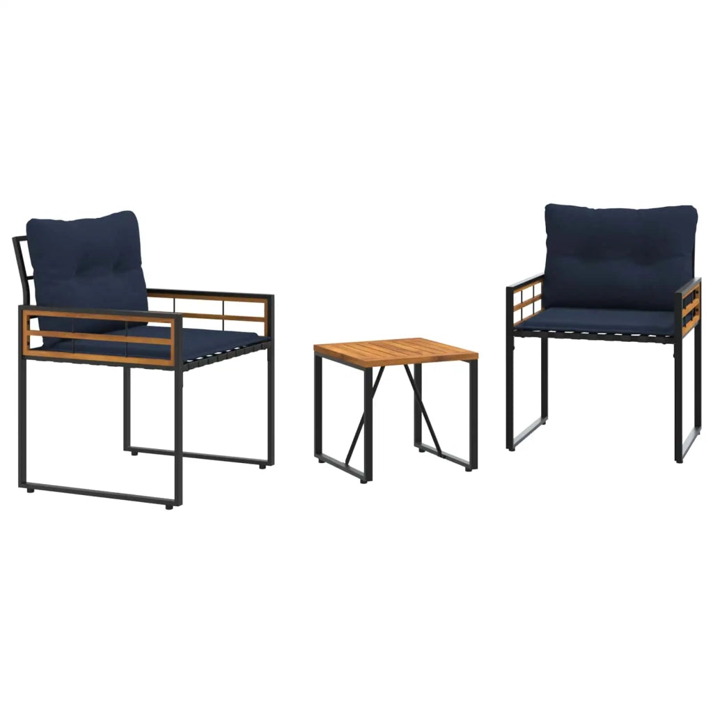 Set di Mobili da Esterno con cuscino 3 pcs Navy
