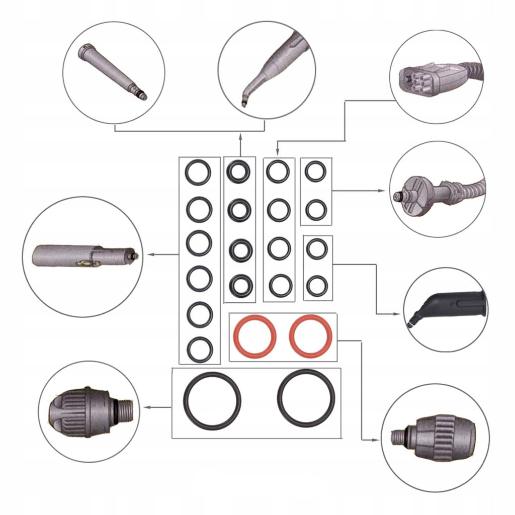 Set di Guarnizioni di Ricambio per Vaporizzatore compatibile con Kärcher SC3 SC4 SC5 CTK10 CTK20 – 22 Pezzi