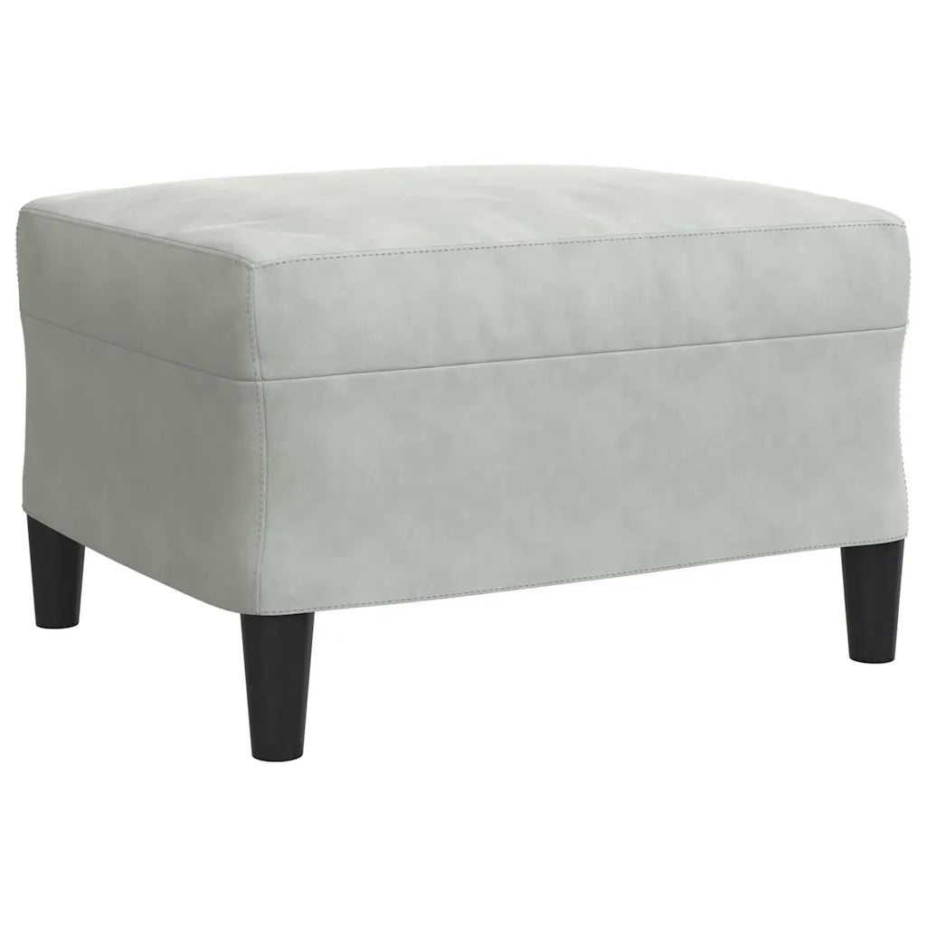 Set di Divani 3 pz con Cuscini Grigio Chiaro in Velluto