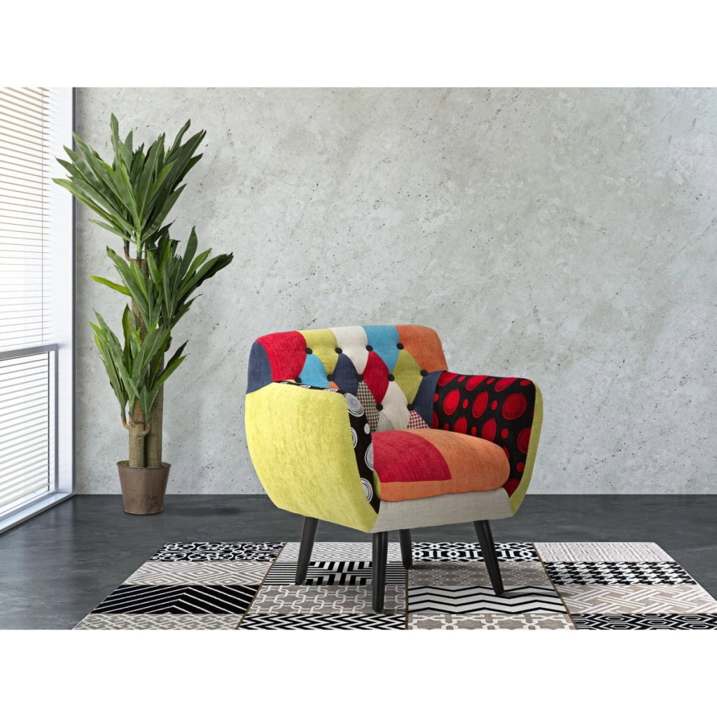 Poltrona Imperial New patchwork capitonne multicolor 67x57x73 cm