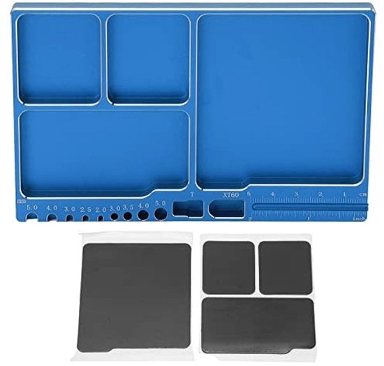 Cassa a viti Magnetica - Lega di alluminio - Organizzazione del lavoro - Formato portatile - Magazzino efficiente - Adatto per la riparazione di RC - Cassa degli accessori