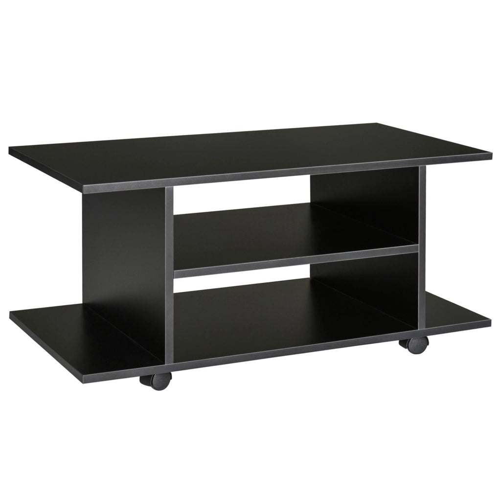 Mobile TV con ruote e ripiani ¨C zephmum ¨C 80x40x40 cm nero