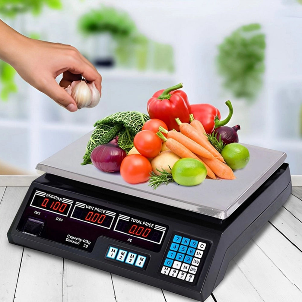 Bilancia Elettronica Digitale 40 Kg Professionale Acciaio con Display Elettronico