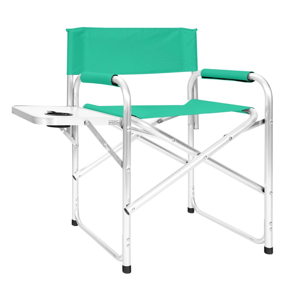 Sedia Sgabello Regista Poltrona Pieghevole In Alluminio Lavabile Leggera Lavabile Con Tavolino Porta Bibite Incluso Campeggio Mare Spiaggia Petrolio