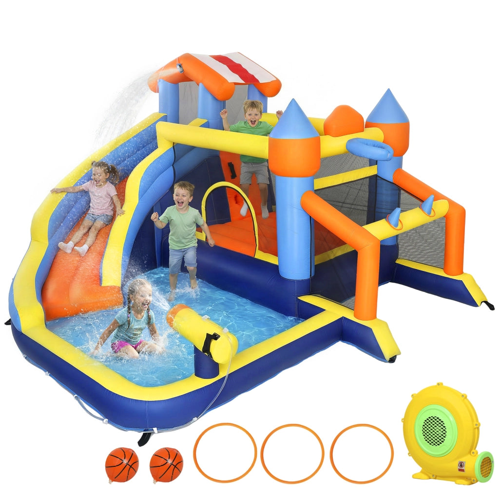 Castello gonfiabile 8 in 1 con scivolo trampolino ¨C Minimal ¨C 550W