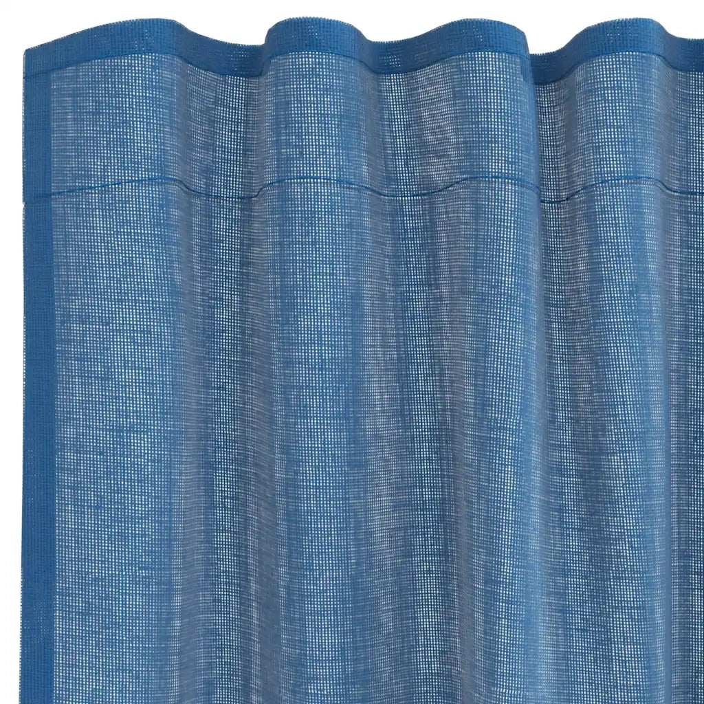 Tende in Voile con Tasche per Aste 2 pz Blu Reale