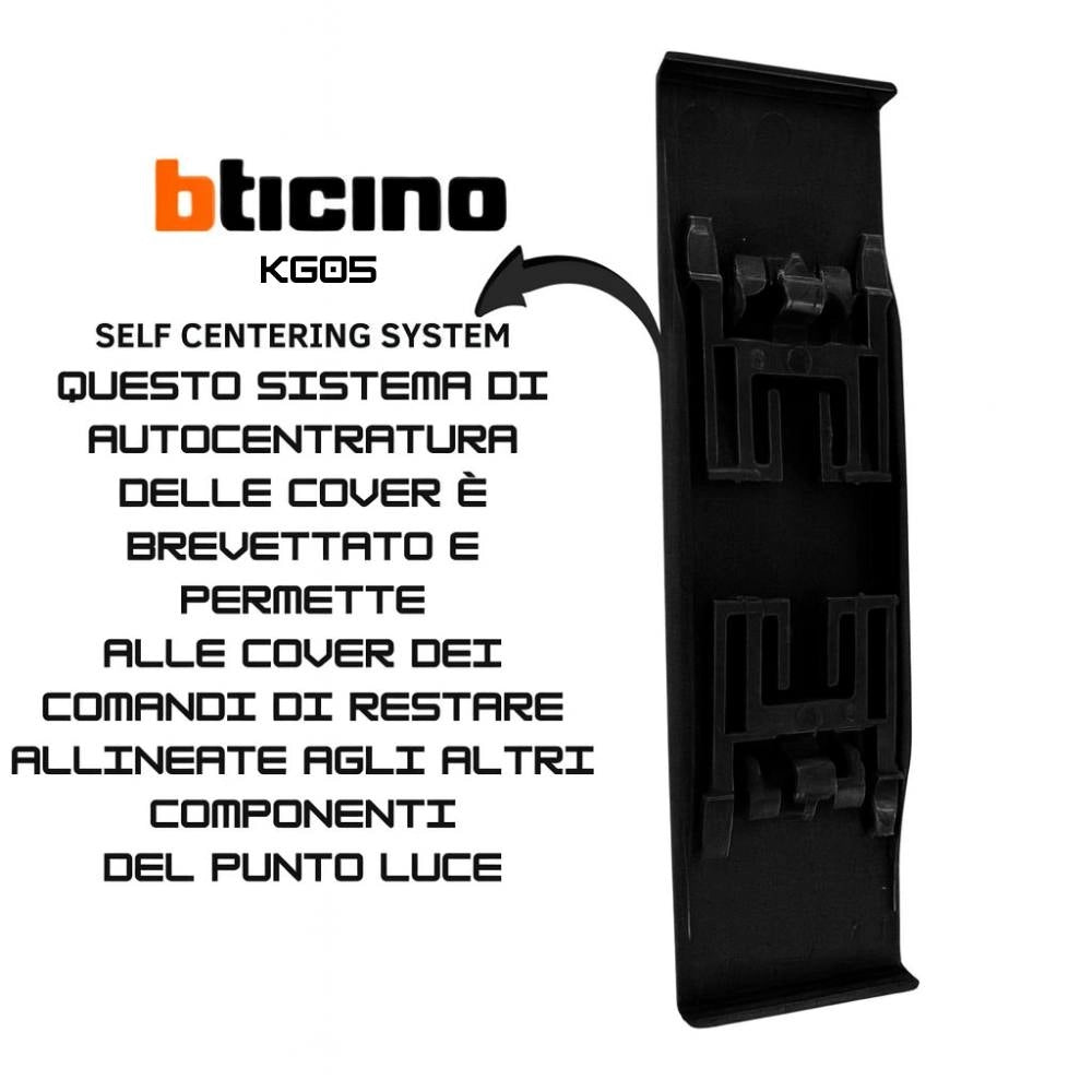 Bticino living now cover illuminabile 1 modulo per pulsanti e tapparelle *** colore nero, confezione 1