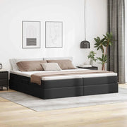 Letto con contenitore e materasso Nero 200 x 200 cm 3370178