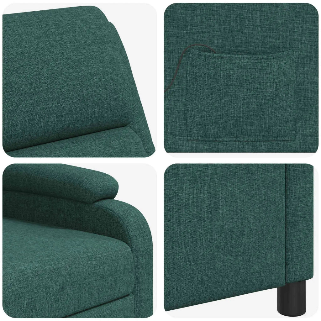 Poltrona Massaggiante Verde Scuro Tessuto 42034874