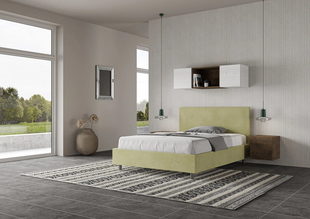 Letto Matrimoniale Francese 140x200 cm con Rete Adele Tè Verde