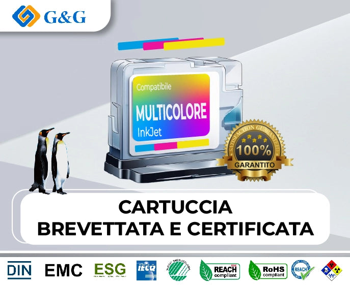 INK G&G HP 302XL CMY 18ML RIGENERATO INK LEVEL MULTIPACK