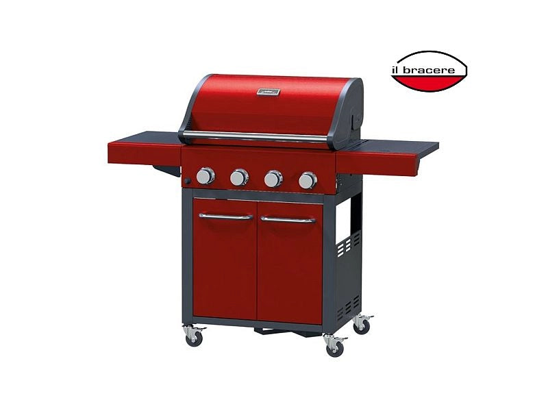 Barbecue a gas Generation Basic 4 bruciatori piani laterali pieghevoli - Rosso
