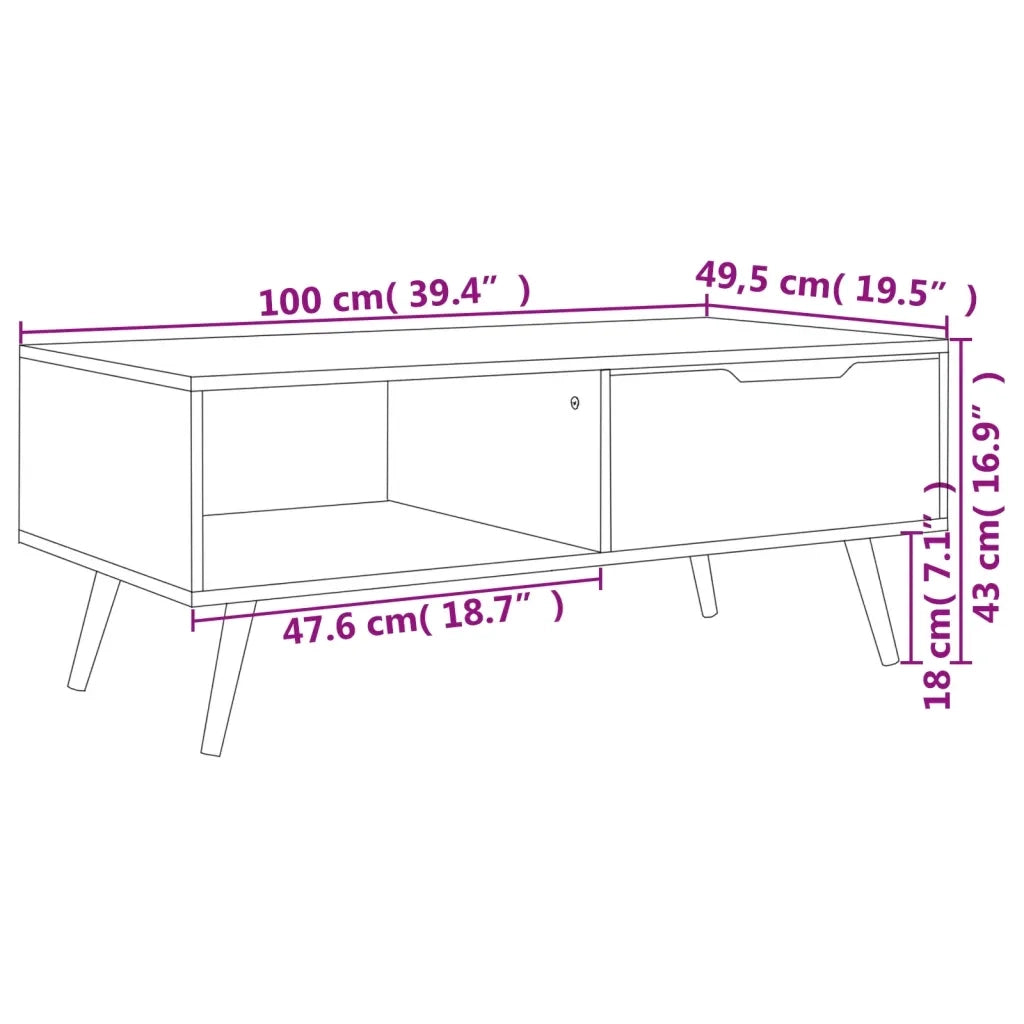 Tavolino salotto | Tavolino da caff¨¨ | Tavolino da Soggiorno Nero Lucido 100x49,5x43 cm Legno Multistrato