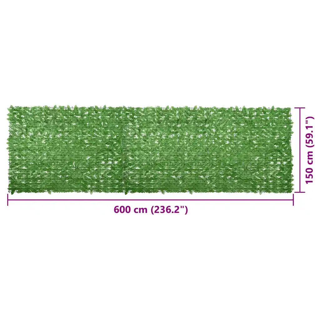 Schermo da balcone | Paravento da Balcone con Foglie Verdi 600x150 cm