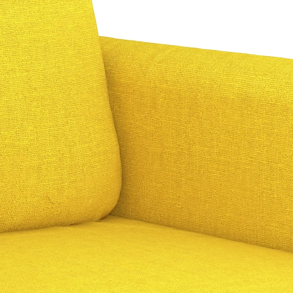Set di Divani 3 pz con Cuscini Giallo Chiaro in Tessuto 3202059