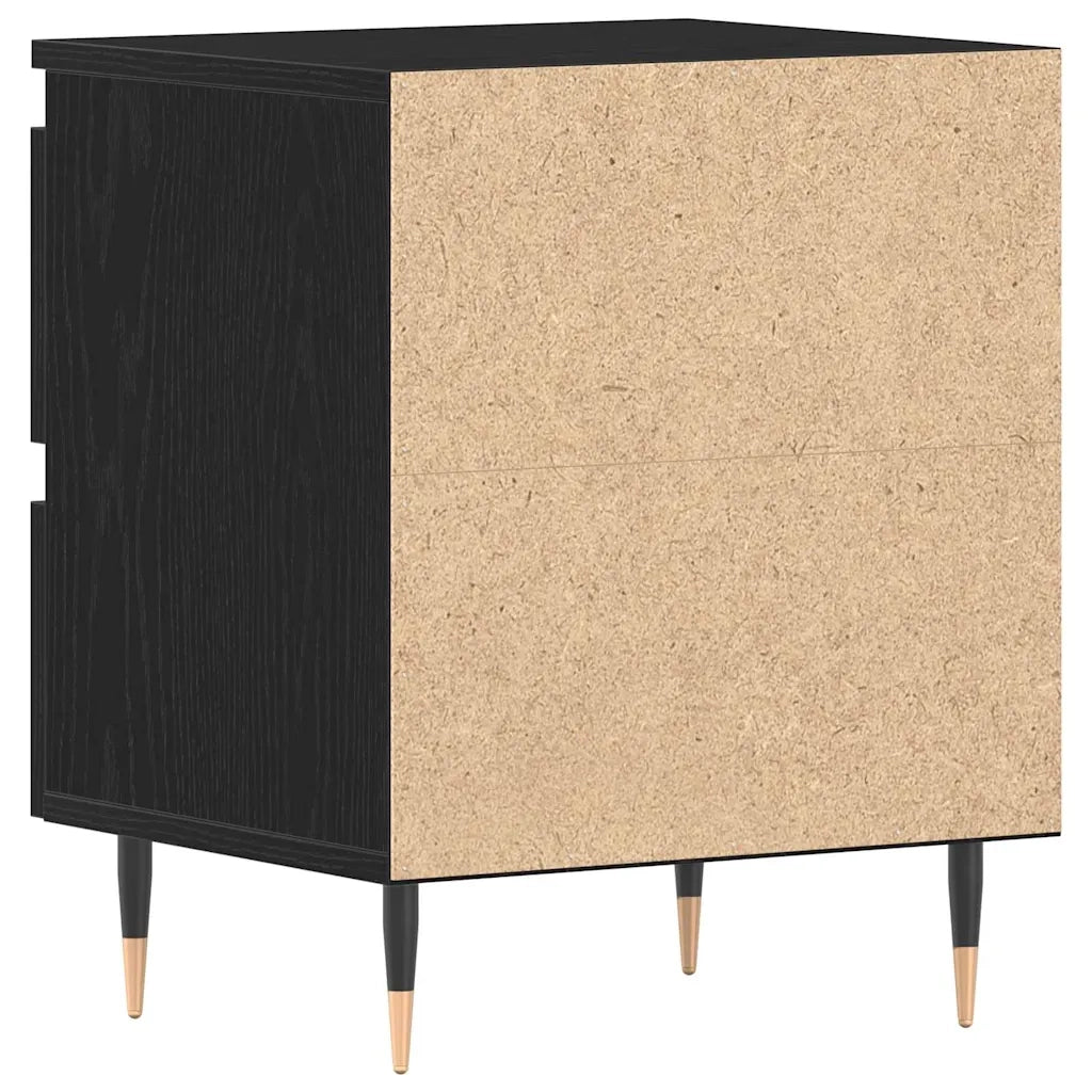 Armadio da Notte con cassetto 2 pcs Rovere Nero 40 x 35 x 50 cm 863467