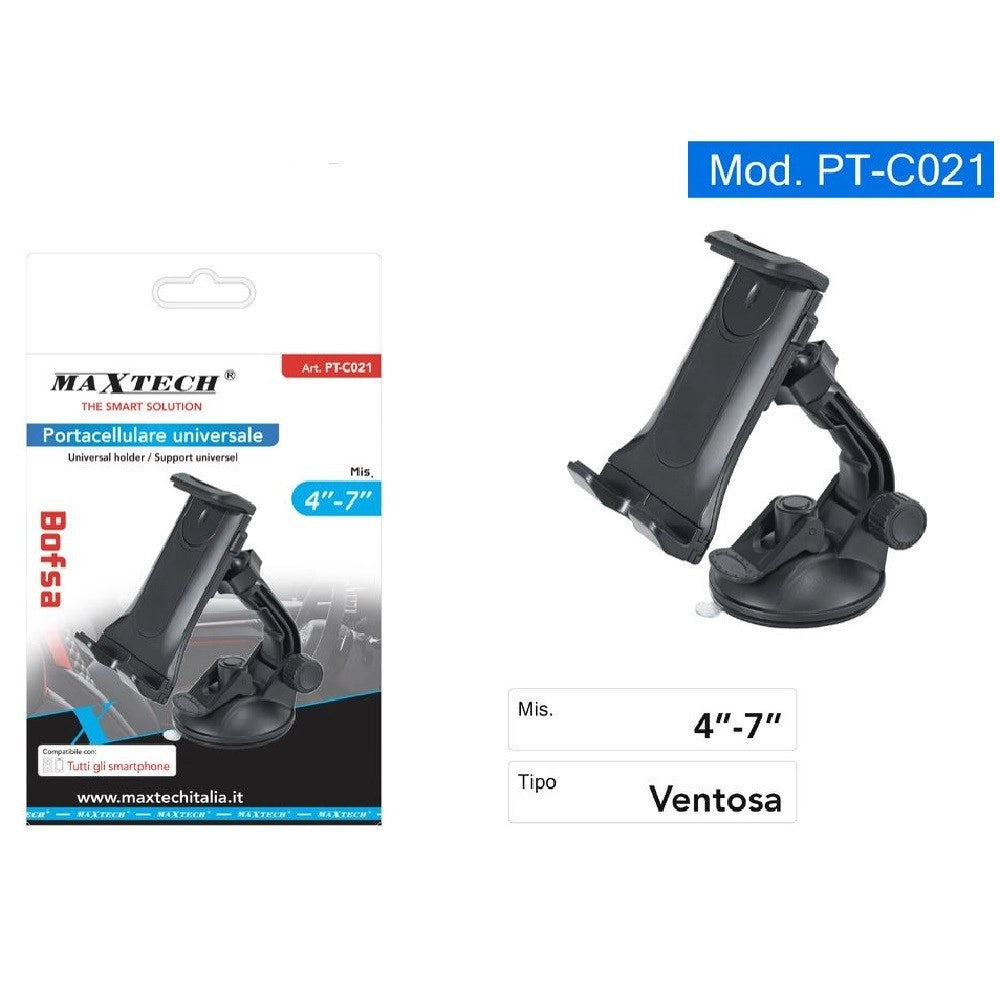 Trade Shop - Porta Cellulare A Ventosa Supporto Per Smartphone 4"-7" Universale Auto Pt-c021 -