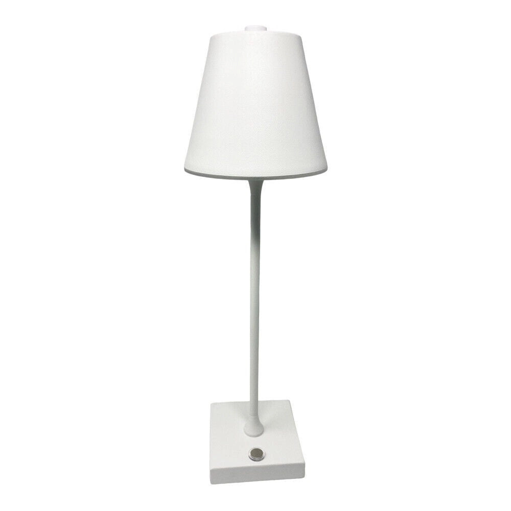 Trade Shop - Lampada Tavolo Ricaricabile Usb 10 Watt 3 Colorazione Di Luce Vari Colori D27-3c - Bianco