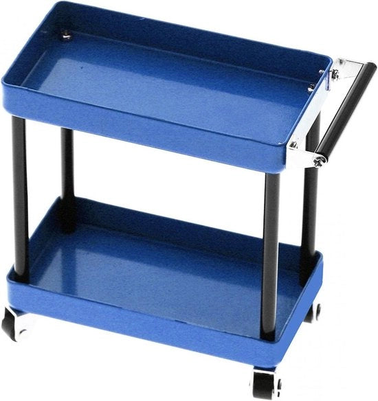 Trolley per strumenti con 2 livelli - Posto per viti e bulloni - Adatto per dadi (blu)