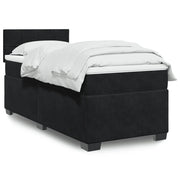 Giroletto a Molle con Materasso Nero 90x190 cm in Velluto 3288500