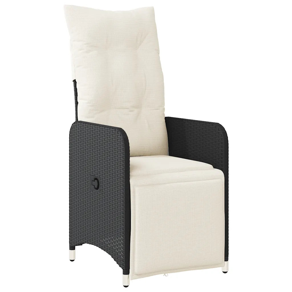 Set Bistrò da Giardino 9 pz con Cuscini in Polyrattan Nero 3277142