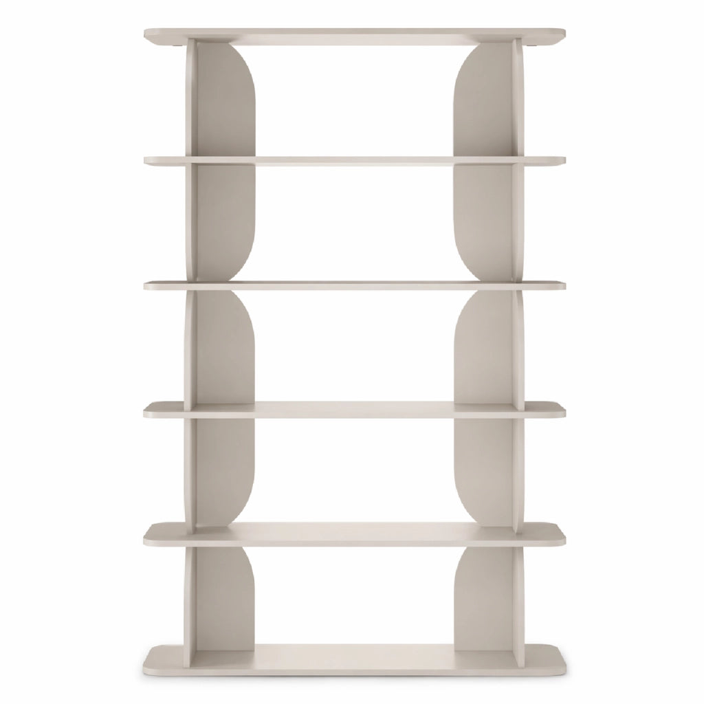Libreria In Melaminico Con 5 Ripiani A Giorno Design Contemporaneo Minimal Per Soggiorno Salotto Studio Corridoio Zona Living E Ufficio 120 X 181.5 X 34 Cm Cashmere