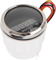 Gauge Urenteller Digitale 52MM Ronde Hoge Nauwkeurige per Campers, Jachten, Vissersboten - Wijzerplaat Nera con Bordo Argentato.