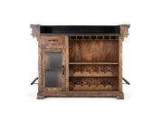 Mobile bar marrone in legno di mango, granito e metallo 150 cm