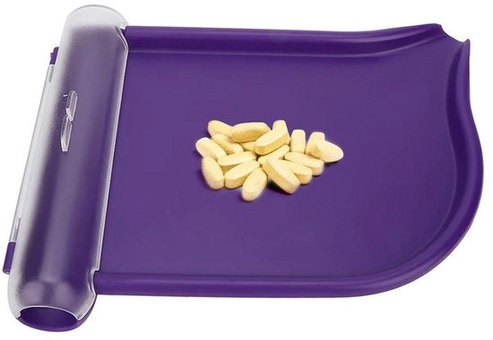 Contatore di Pillola in ABS Durevole - Contapillole - Coperchio a Sfere - Chiusura a Slitta Transparente - Lavorazione Igiene - Spazzola Pratica - Progettazione Ergonomica - Piattaforma per Contare le Pillole