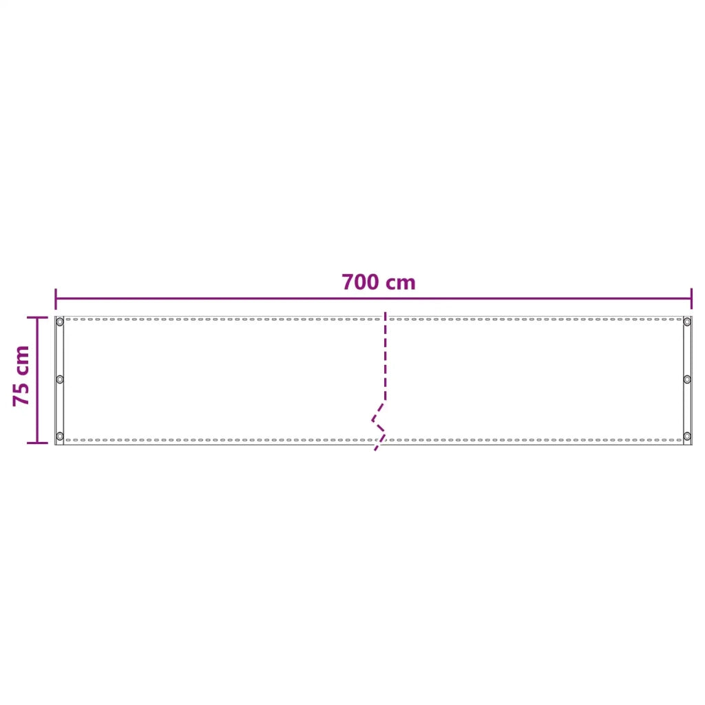 Schermo da balcone-Pannello per balcone Bianco 75 x 700 cm HDPE e alluminio