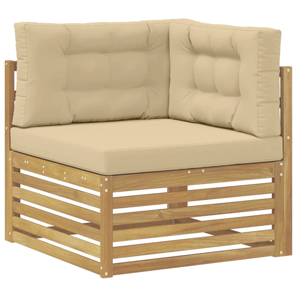 Set di divani da esterno con cuscino 8 pcs Bianco e Beige 3390883