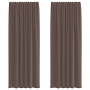 Tende in Voile con Linguetta 2 pz Marrone